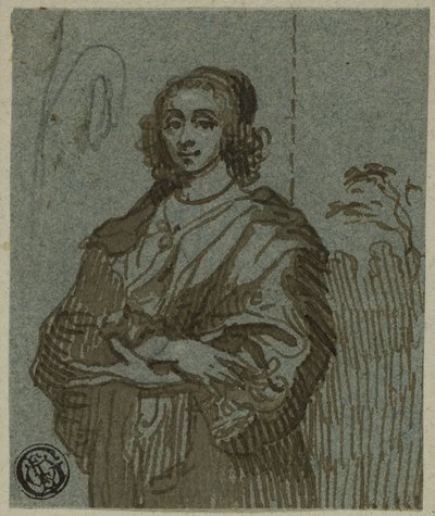 Mulher de três quartos com braços cruzados de Anthony van Dyck