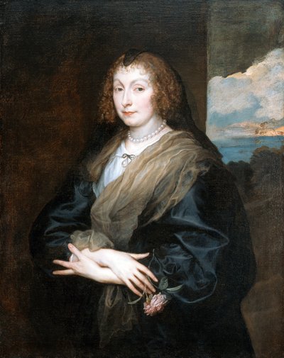 Mulher com uma rosa de Anthony van Dyck
