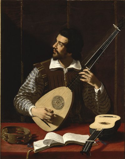 O jogador Theorbo, c.1611 de Antiveduto Gramatica