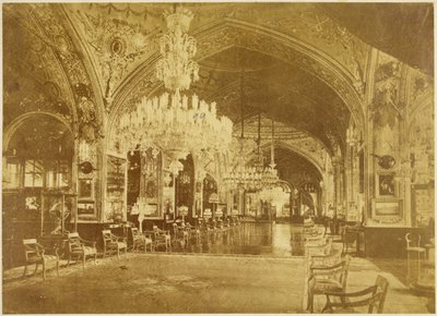 Falando em Muzeh, também chamado Falando em Salam (Audience Hall), Palácio Gulistan, Teerã, 1880-90 de Antoin Sevruguin