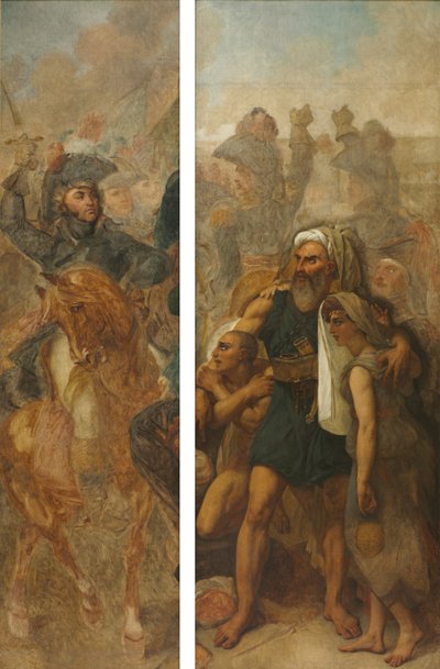 General Jean-Baptiste Kléber e Família Egípcia (Esboços para "A Batalha das Pirâmides") de Antoine-Jean Gros