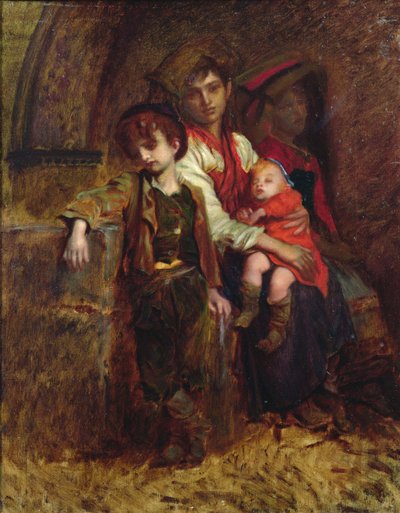 Uma família de camponeses de Antoine Auguste Ernest Herbert or Hebert