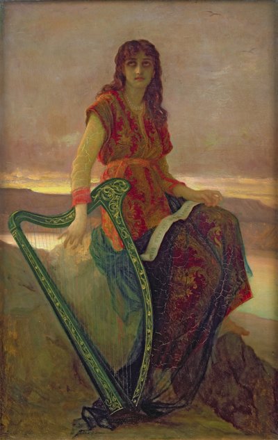 O Harpista, 1859 de Antoine Auguste Ernest Herbert or Hebert