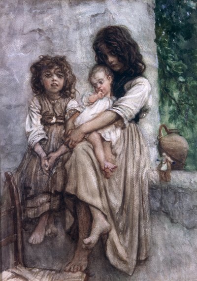 Meninas jovens de ischia de Antoine Auguste Ernest Herbert or Hebert