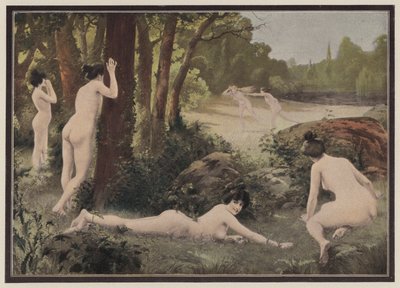 Brincadeiras no campo (cor litho) de Antoine Auguste Thivet