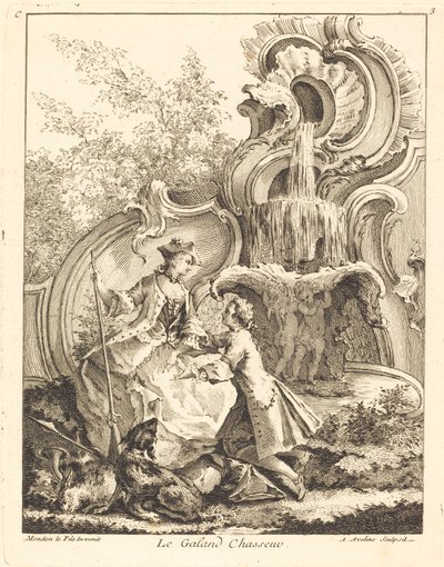 O caçador de Galand, 1736. de Antoine Aveline