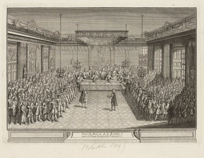 Banquete de exibição no Corner Parade Hall no Palácio de Dresden em 3 de setembro de 1719 de Antoine Aveline