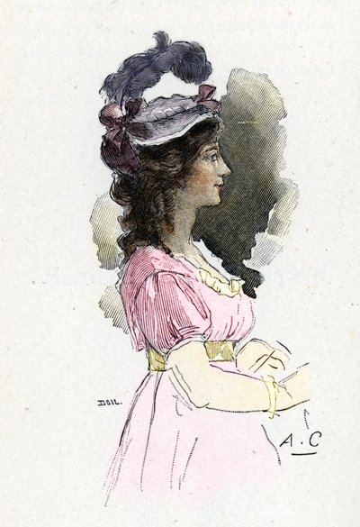 Retrato de Josefina de Beauharnais (1763-1814) Desenho de Antoine Calbet desenha de "Napoleão e Mulheres" de Masson de Antoine Calbet