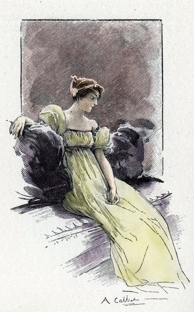 Retrato de Josefina de Beauharnais (1763-1814) na altura do seu encontro com Napoleão Bonaparte (1769-1821) cerca de 1795 (Retrato de Josefina de Beauharnais pouco antes do seu casamento com Napoleão Bonaparte de Antoine Calbet