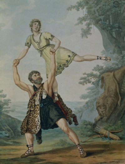 André Jean-Jacques Deshayes e James Harvey d&39;Egville no Ballet-Pantomime &39;Hercules e Deianeira&39;, pub. 1804 de Antoine Cardon