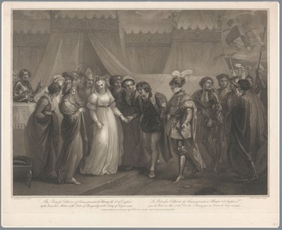 Catherine van Valois em koning Hendrik V van Engeland, 1420 A princesa Catarina de França apresentou a Henrique V de Inglaterra (...) em 1419 / La Princesse Catherine de France (...) (título no objeto) de Antoine Cardon