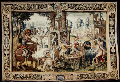 Exercício no Assalto e Defesa de um Bastião, projetado 1562-1565 (tecido 1611-1627) (lã e seda) de Antoine Caron