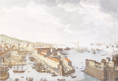 Entrada dos franceses em Livorno, junho de 1796, gravura de Jean Duplessis-Bertaux (1750-1818), desenho de Carle Vernet (1758-1836), Guerras Revolucionárias Francesas, Itália de Antoine Charles Horace Vernet