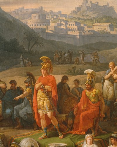 Jogos fúnebres em homenagem a Patrocles, detalhe de heróis gregos, c.1790 óleo sobre tela, ver também 346198 de Antoine Charles Horace Vernet