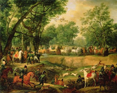 Napoleão em uma caçada na floresta de Compiegne, 1811 de Antoine Charles Horace Vernet