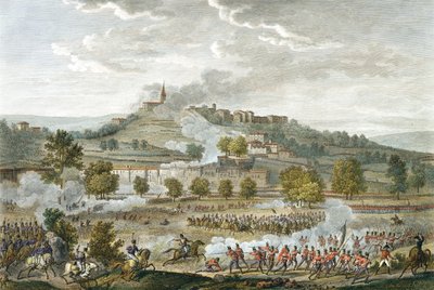 A Batalha de Montebello e Casteggio, 20 Prairial, Ano 8 (9 de junho de 1800), gravado por Jean Duplessi-Bertaux (1747-1819) (aquatint) de Antoine Charles Horace Vernet