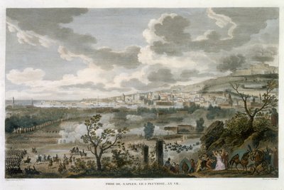 A captura de Nápoles, 2 Pluviose, Ano 7 (23 de janeiro de 1799), gravado por Jean Duplessi-Bertaux (1747-1819) (aquatint) de Antoine Charles Horace Vernet