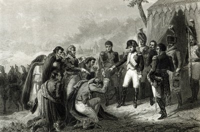 Os espanhóis derrotados se prostram diante de Napoleão antes de sua entrada em Madri, em dezembro de 1808 de Antoine Charles Horace Vernet