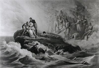 A despedida da família Bertrand, Santa Helena, c.1821-36 de Antoine Charles Horace Vernet