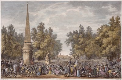 A Festa de Virgílio em Mântua, 24 Vendemiaire, Ano 6 (outubro de 1797) gravado por Georges Malbeste (1754-1843) (aquatint) de Antoine Charles Horace Vernet