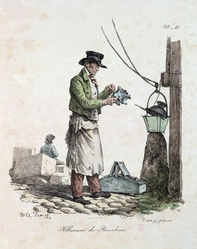O Lamplighter, gravado por Francois Seraphin Delpech (1778-1825) de Antoine Charles Horace Vernet
