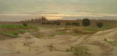 O poço de marga em Mulcent: Evening, depois de 1857 (óleo sobre papel, montado em cartão, montado em contraplacado) de Antoine Chintreuil