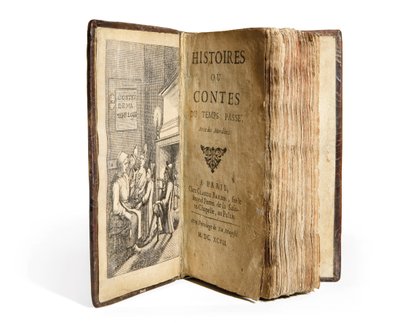Frontispício de &39;Stories or Tales of the Past. Com Moralites &39;de Charles Perrault, Paris: Claude Barbin de Antoine Clouzier