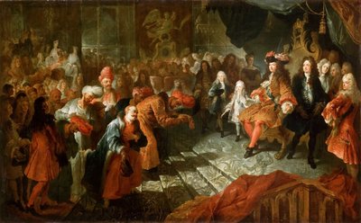 Luís XIV recebendo o embaixador persa na Galerie des Glaces em Versalhes, 19 de fevereiro de Antoine Coypel