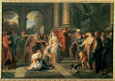 Susannah acusada de adultério ... (pintura sobre tela) de Antoine Coypel