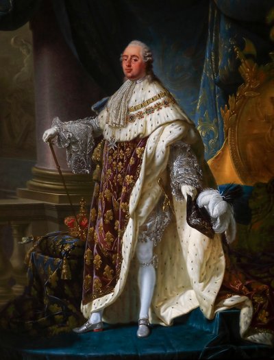 Luís XVI, em traje de coroação de Antoine François Callet