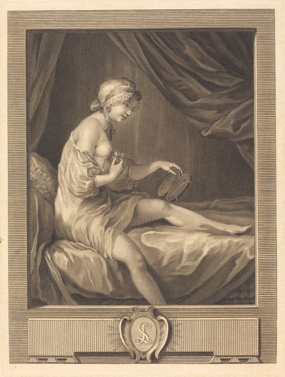 A comparação do botão de rosa de Antoine Francois Dennel after Gabriel Jacques de Saint Aubin
