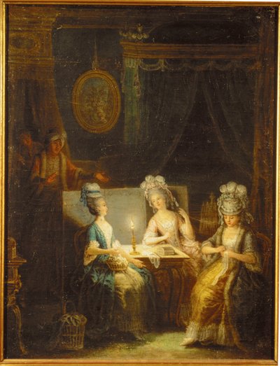 Zemir e Azor, ópera de André E ... (pintura sobre tela) de Antoine Francois Saint Aubert