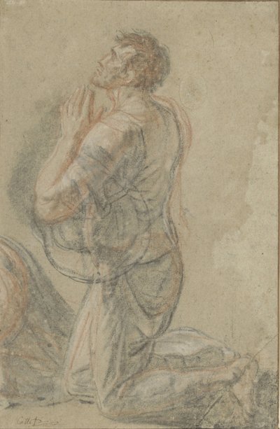Homem de joelhos, visto de lado de Antoine François Callet
