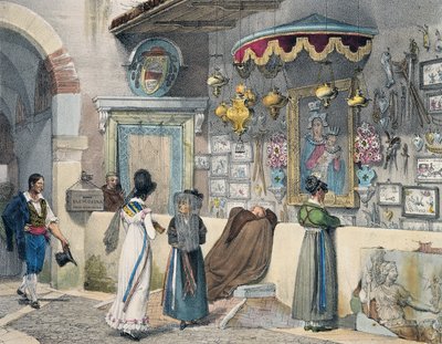 Culto aos cidadãos em Roma, de Antoine Jean-Baptiste Thomas (1791-1834), gravura de Ano em Roma, França de Antoine Jean Baptiste Thomas