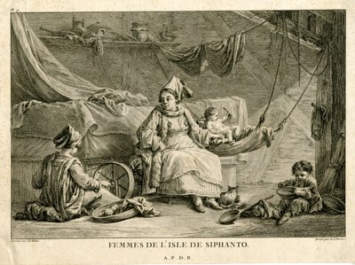 Mulheres da ilha de Siphanto, segundo Jean-Baptiste Hilair (1753-1822) de Antoine Jean Duclos