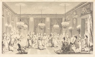 A bola está pronta de Antoine Jean Duclos after Augustin de Saint Aubin