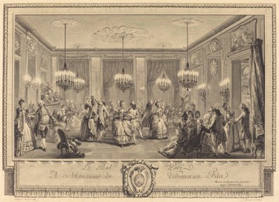 Le bal pare de Antoine Jean Duclos after Augustin de Saint Aubin