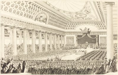 A abertura dos Estados Gerais em Versalhes, 5 de março de 1789 de Antoine Jean Duclos after Charles Monnet