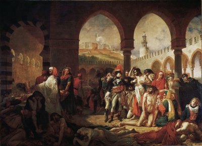 Bonaparte Visitando as Vítimas da Peste de Jaffa (óleo sobre tela de Antoine Jean Gros