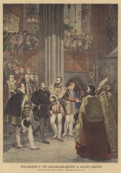 Francis I e Charles V em Saint-Denis de Antoine Jean Gros