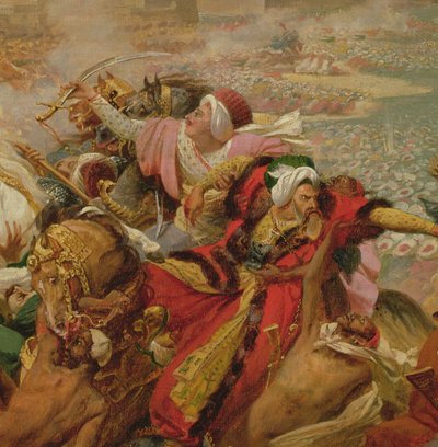 Murat Derrotando o exército turco em Aboukir em 25 de julho de 1799 (detalhe), c.1805 (óleo sobre tela montado a bordo) de Antoine Jean Gros