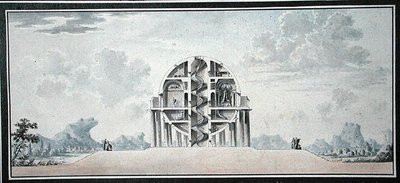 Design para uma casa para um cosmopolito, 1783 (wc no papel) (detalhe) (ver também 195241-195242, 196724-196725) de Antoine Laurent Thomas Vaudoyer
