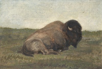 Bisão deitado, 1810-75. de Antoine Louis Barye