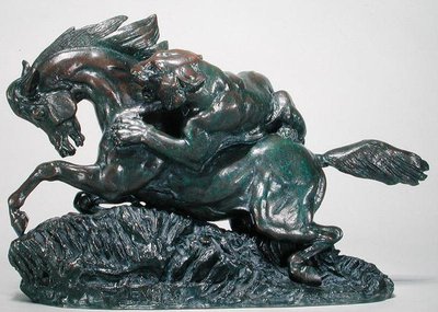 Cavalo Surpreendido por um Tigre (bronze) de Antoine Louis Barye