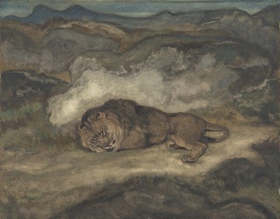 Leão dormindo, 1810-75. de Antoine Louis Barye