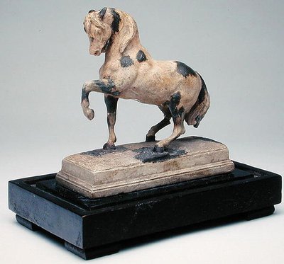 The Turkish Horse, c.1876 (gesso com cera em madeira ebonizada) (ver também 226321) de Antoine Louis Barye