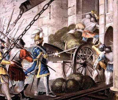 A Captura de Chartres, gravada por Roger de Antoine Louis Francois (after) Sergent Marceau