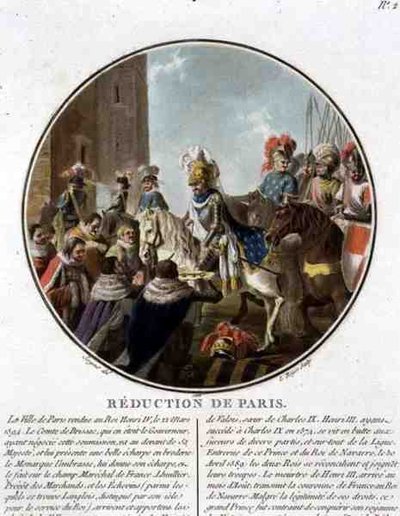 A Captura de Paris em 1594, gravada por Louis Roger de Antoine Louis Francois (after) Sergent Marceau