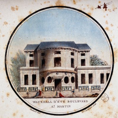 Halle aux vitelos, boulevard Saint Martin. Em vista prittoresca dos principais edifícios de Paris pelo Sargento de Antoine Louis Francois Sergent-Marceau