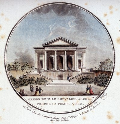 Maison de Monsieur le Chevalier, arquitecto, Paris. Em vista prittoresca dos principais edifícios de Paris pelo Sargento de Antoine Louis Francois Sergent Marceau